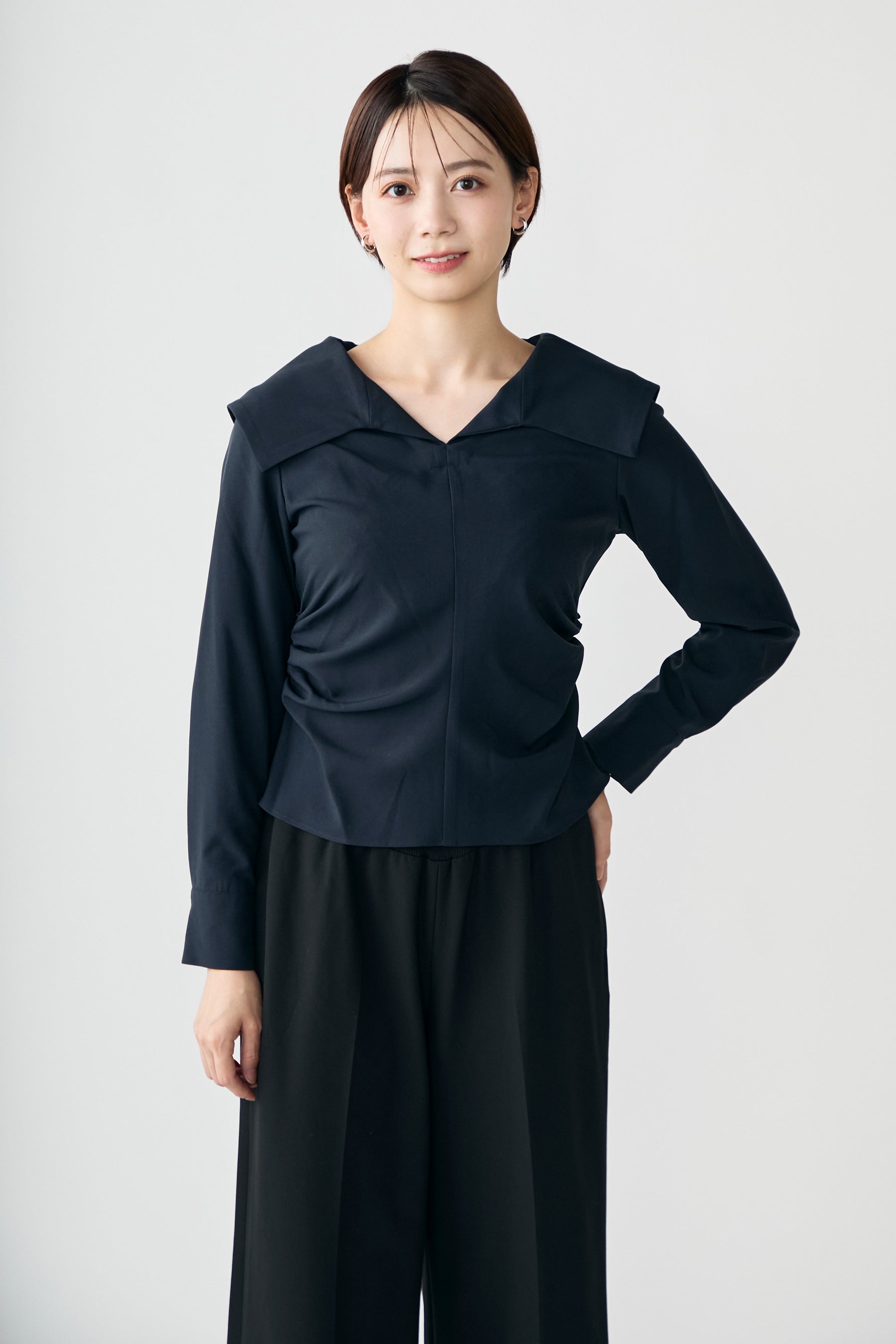 Audire アウディーレ　Shoreline blouse(Navy)S Shoreline blouse(Navy) – Audire