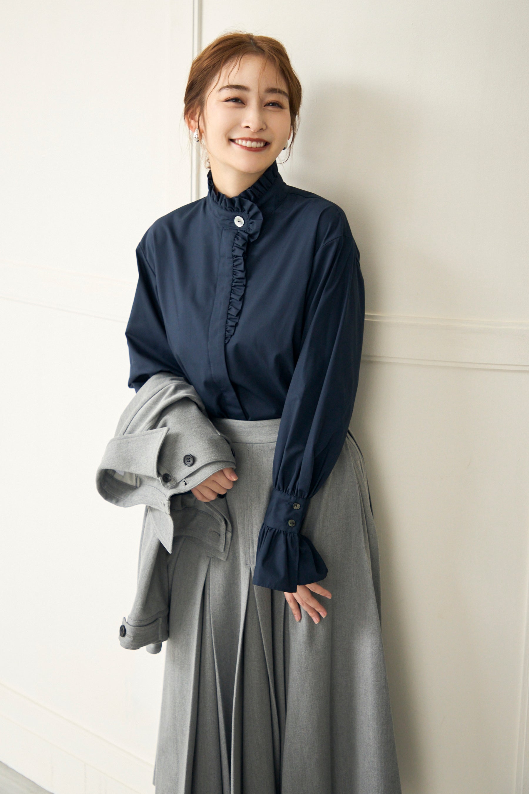 新品！アウディーレ　French chic blouse(Navy) French chic blouse(Navy) – Audire