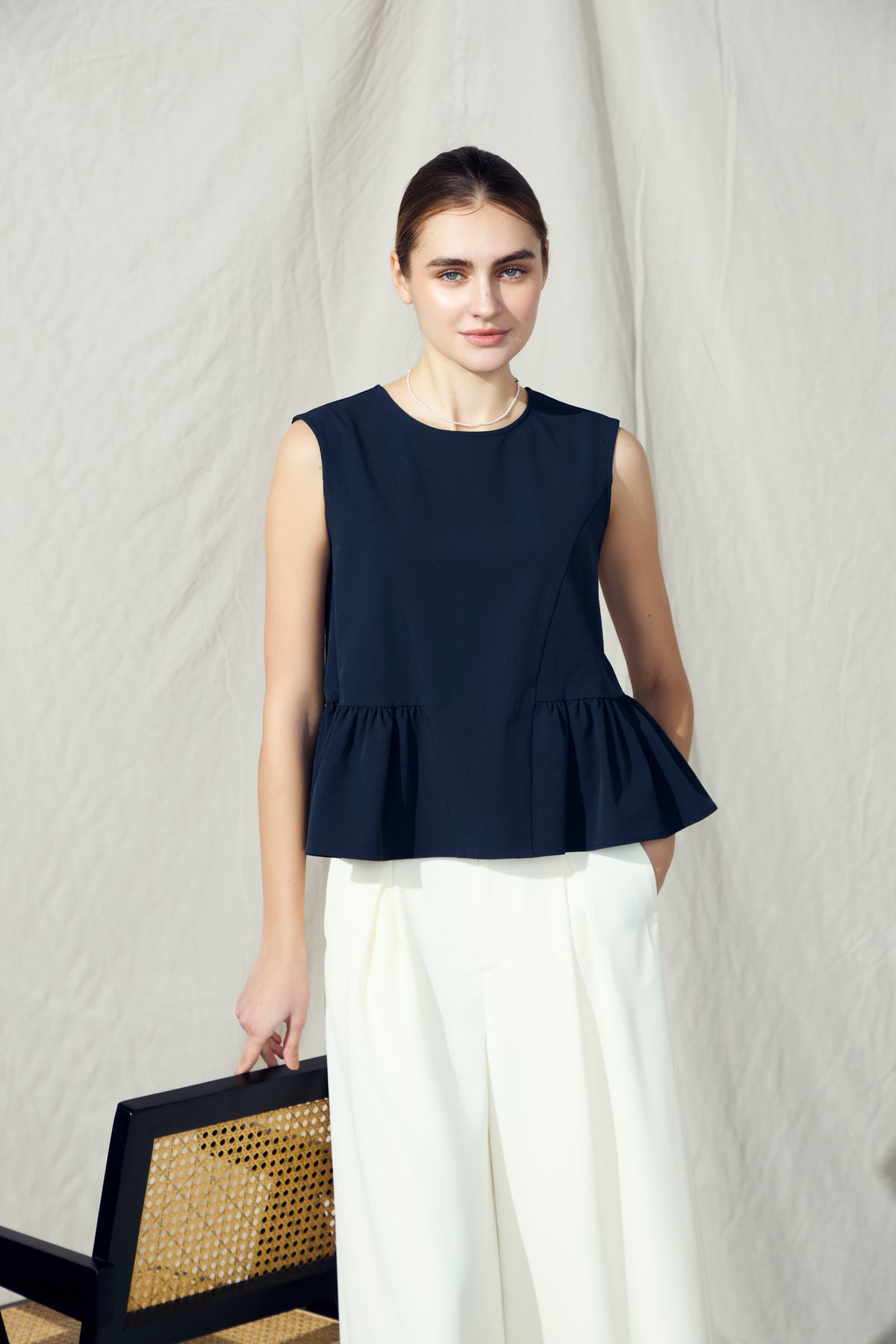 Tasuki flare tops(Navy)