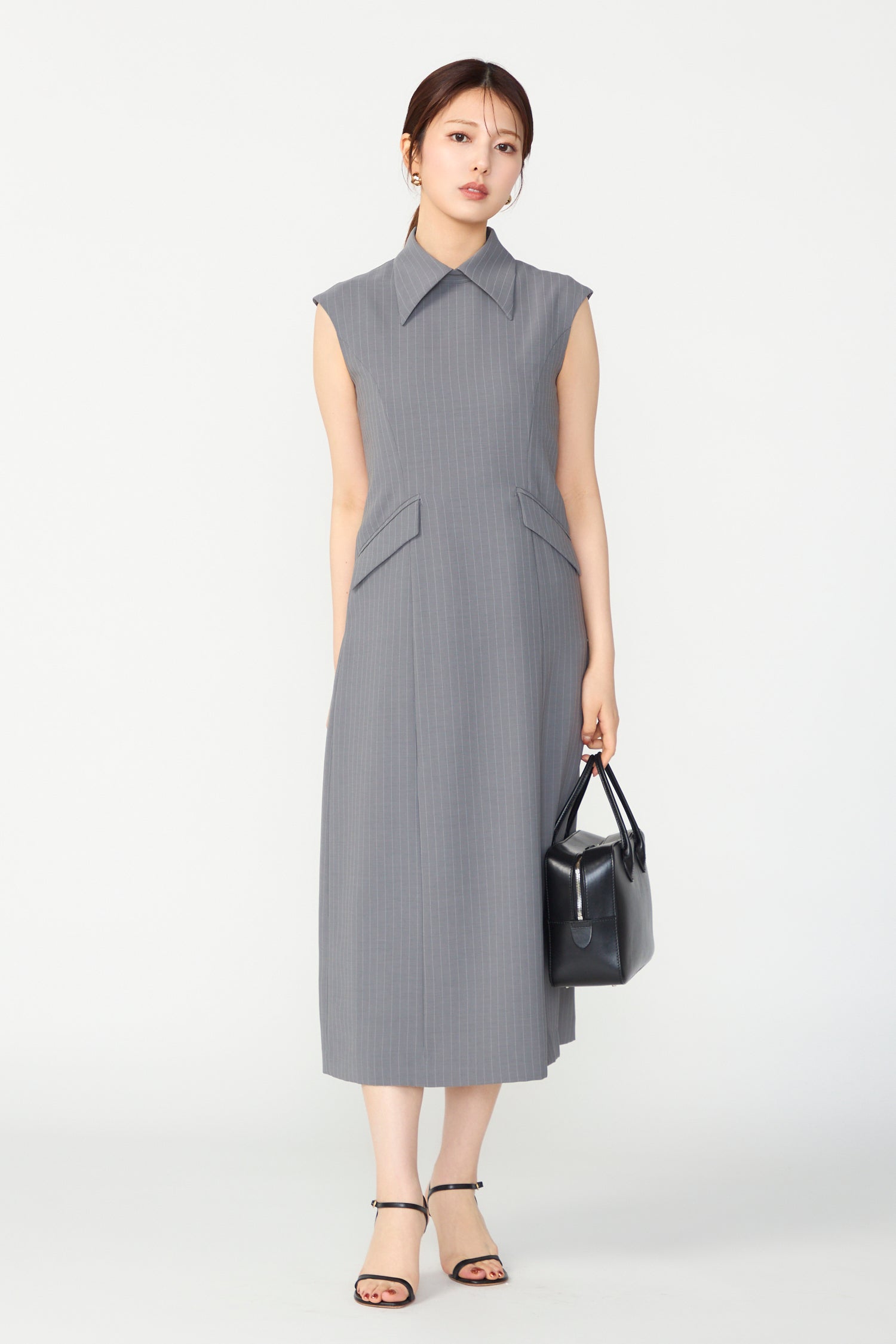 Metropolitan lady dress(Gray stripe) – Audire