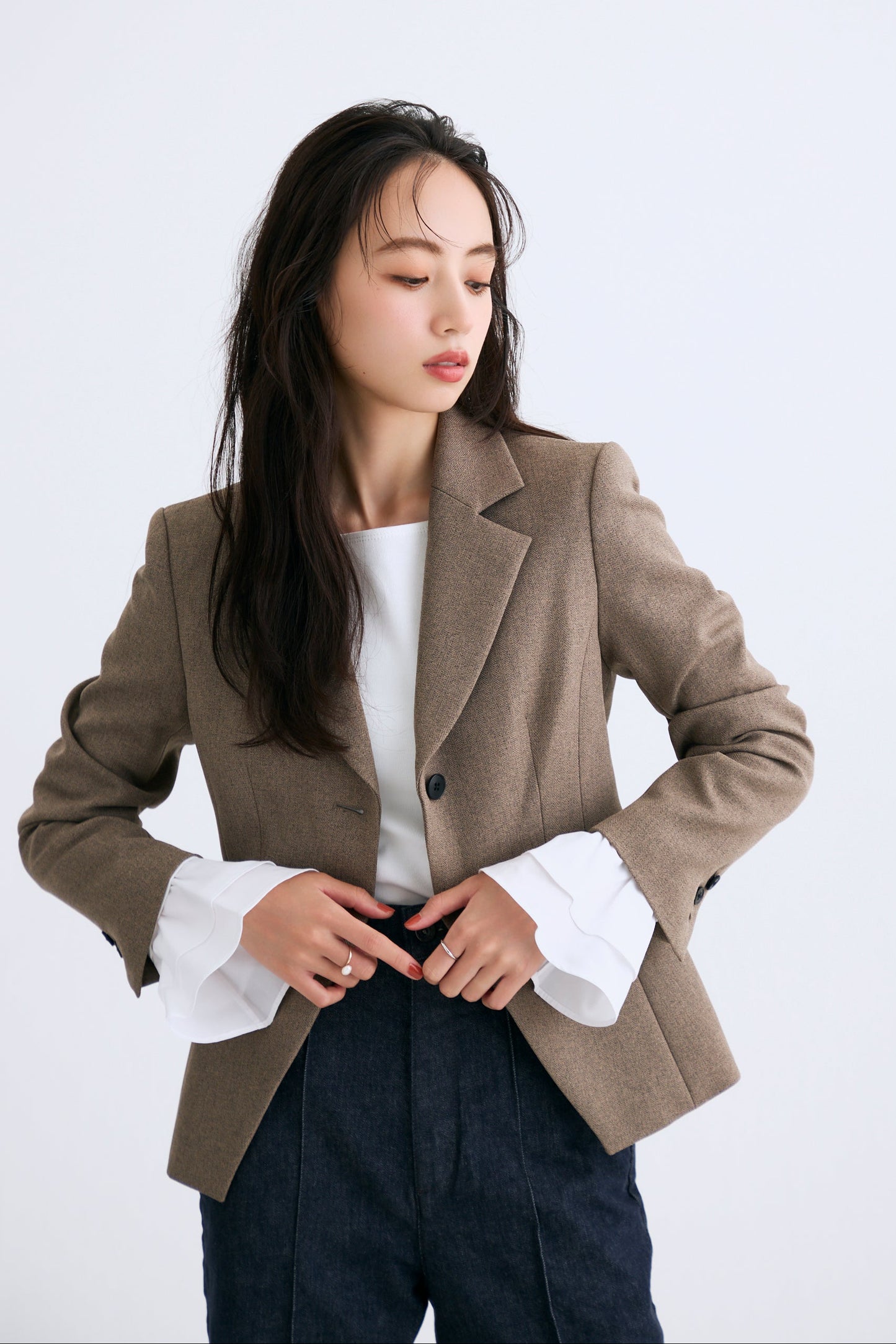 Cream frill tops(White)
