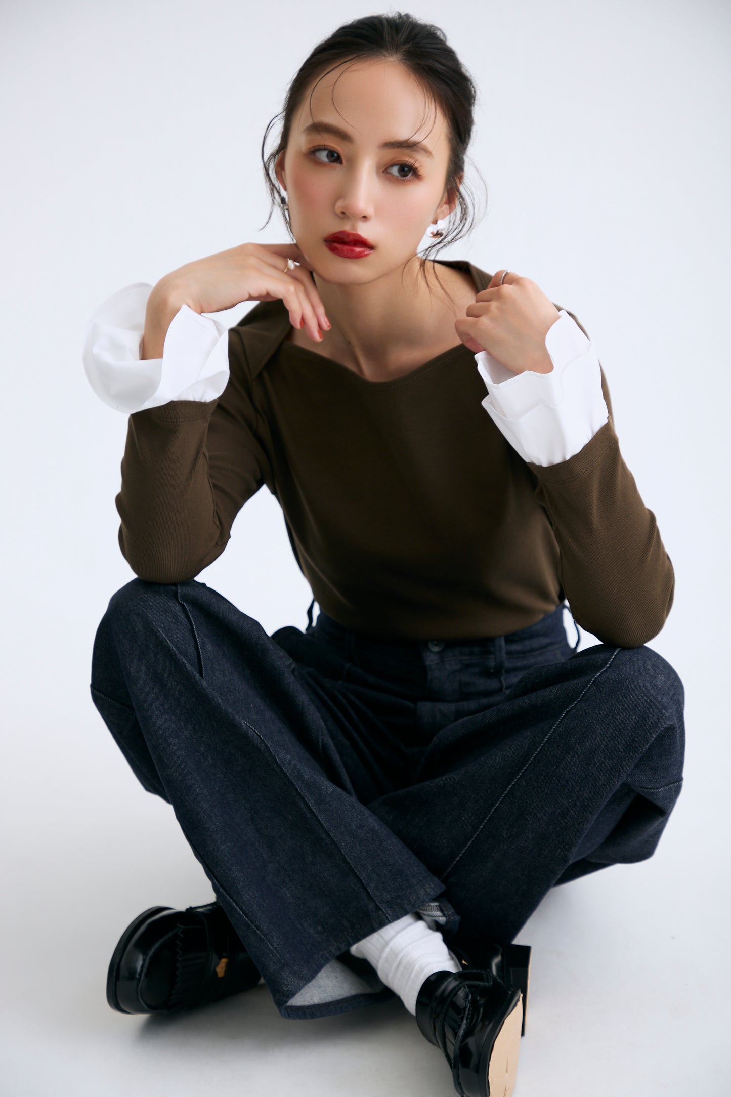 Cream frill tops(Khaki)