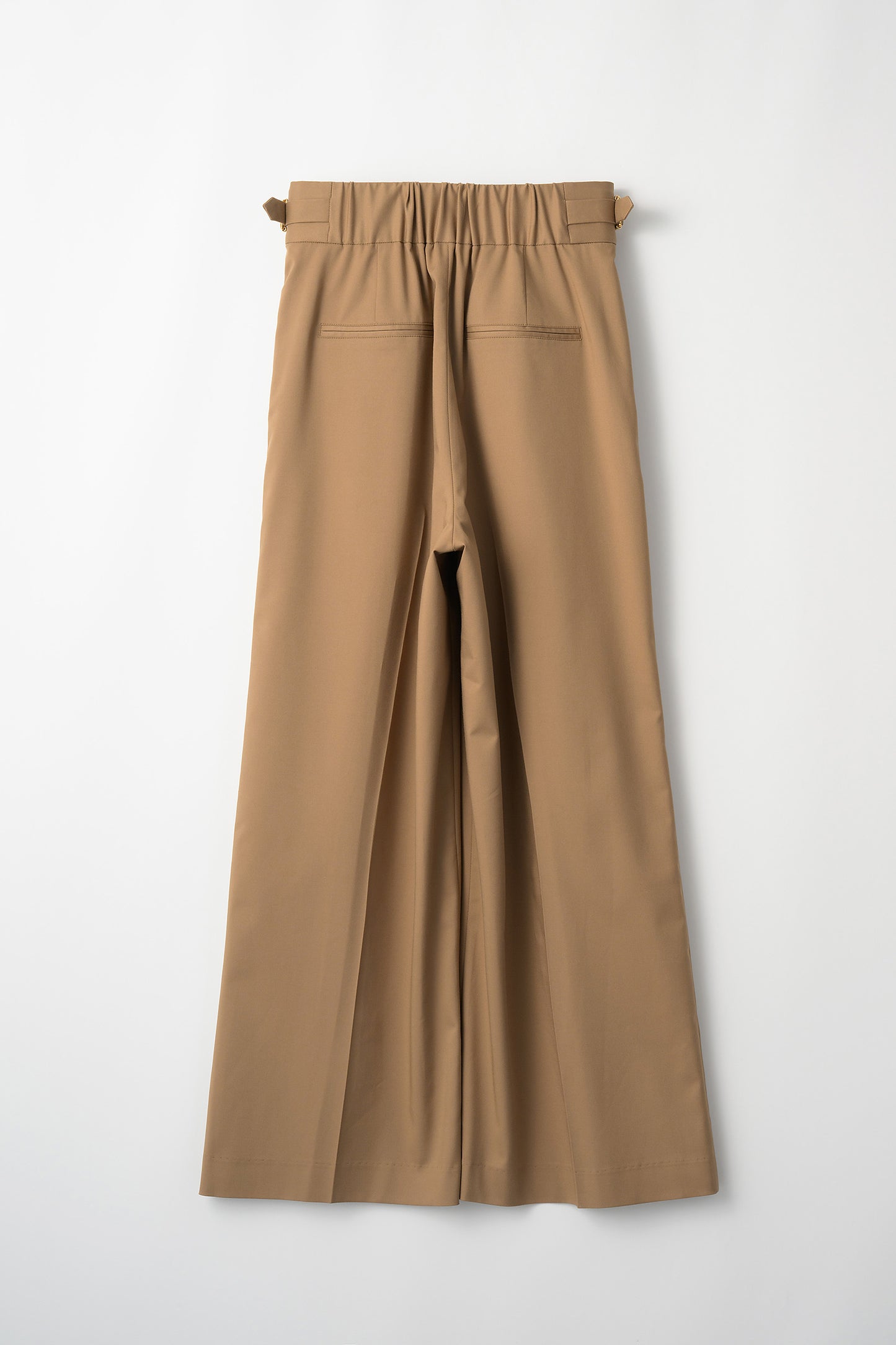Belted wide pants (Beige)