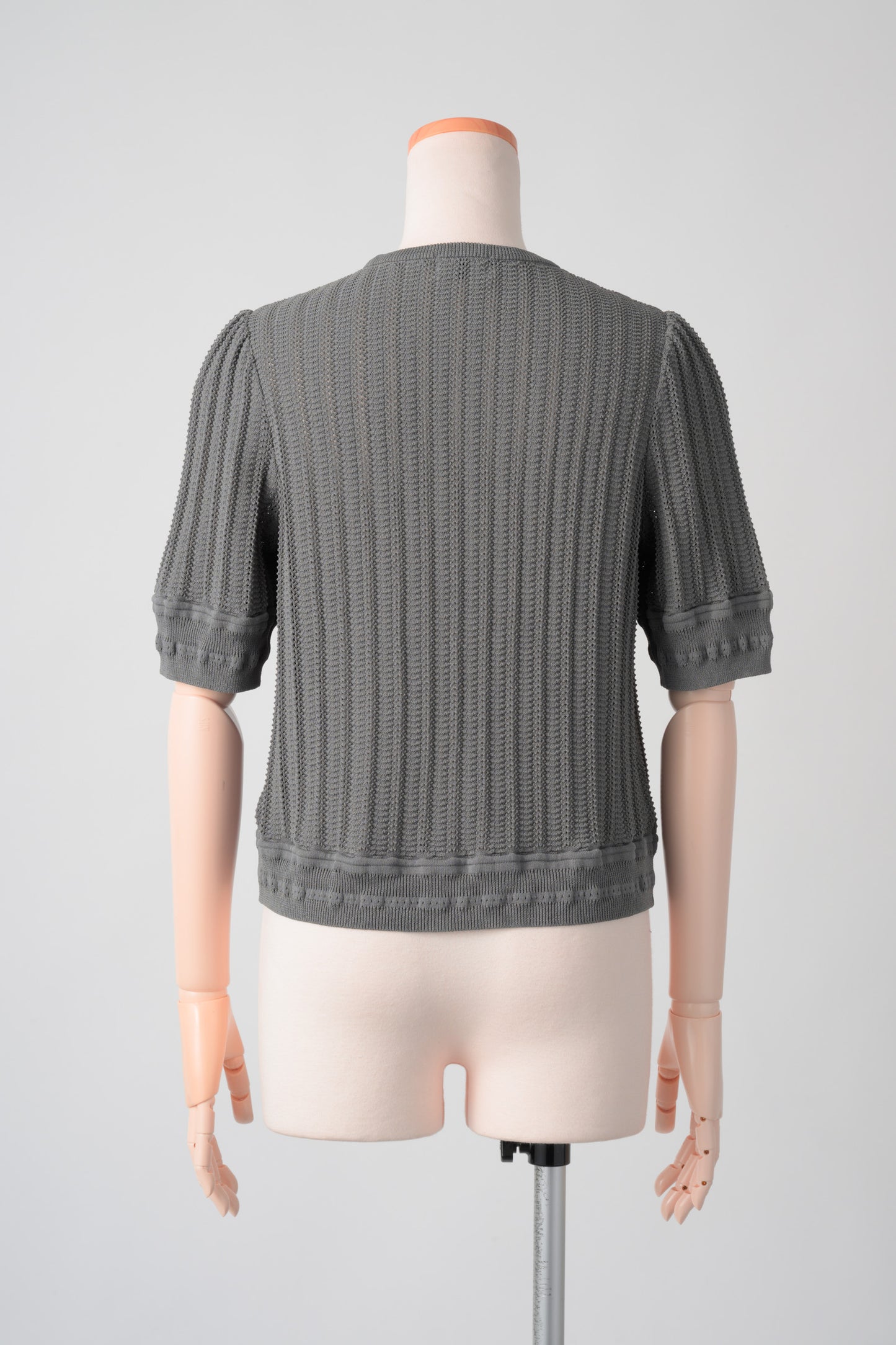 Jane half-sleeve knit tops (Gray)