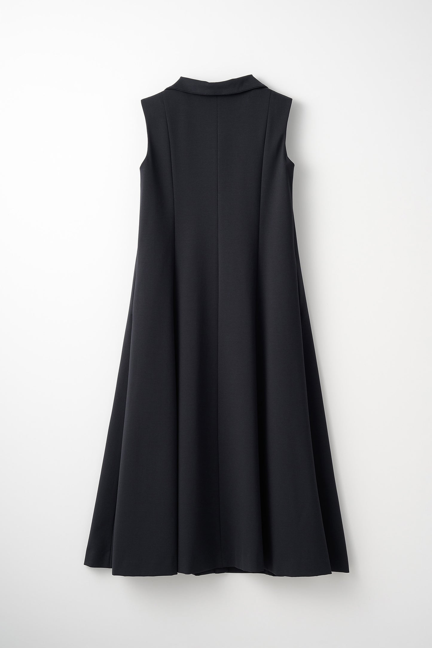 Stand neck flowing dress(Dark navy)