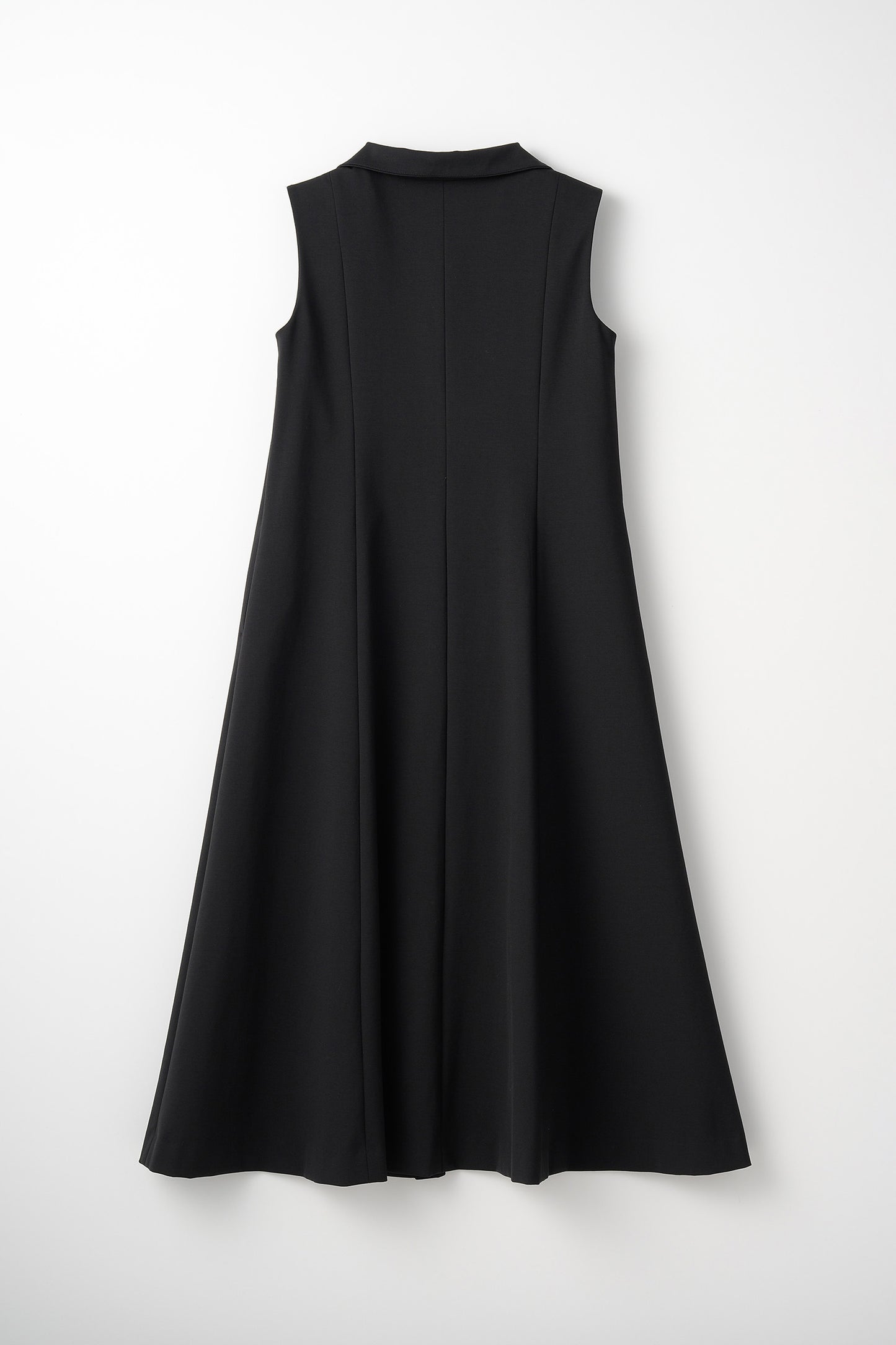 Stand neck flowing dress(Charcoal Black)