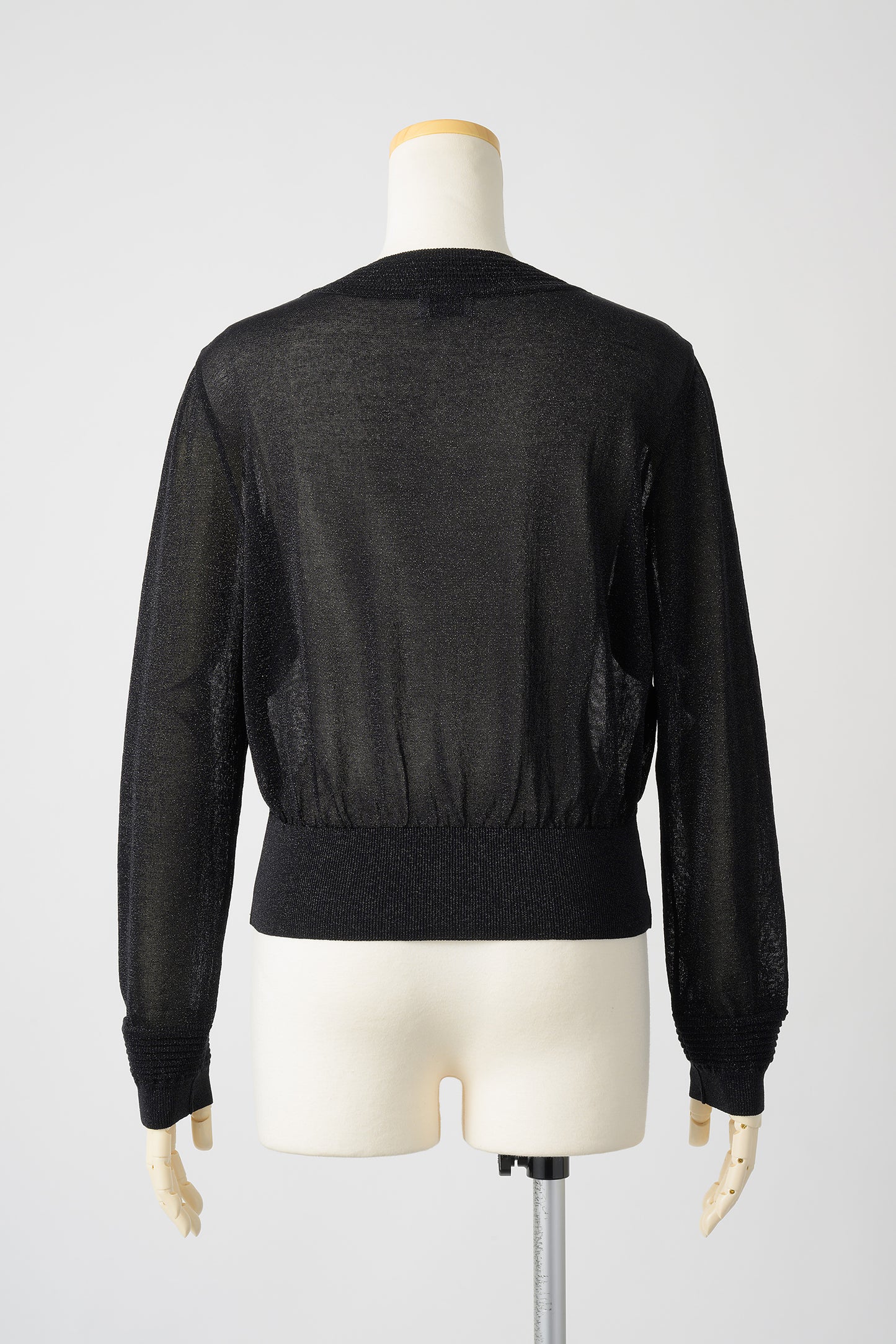 Slight glitter sheer cardigan (Black)