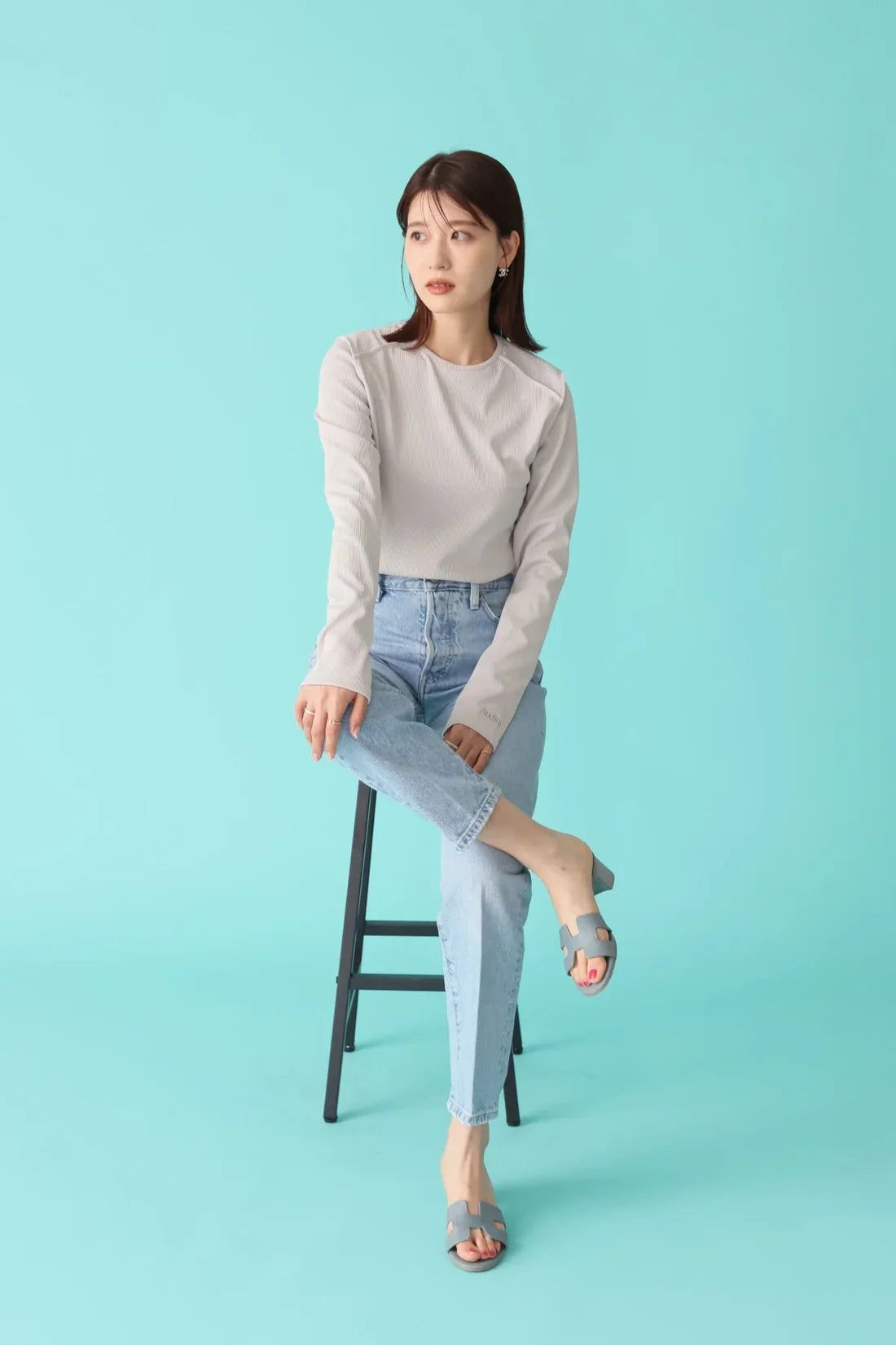 Audire glaze rib tops (Gray beige)