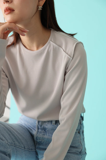 Audire glaze rib tops (Gray beige)