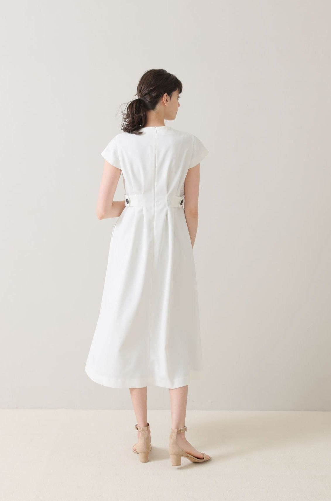特別価格audire Waist tuck dress(White)S size ワンピース