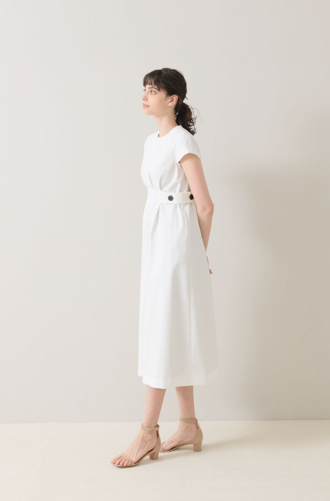 特別価格audire Waist tuck dress(White)S size ワンピース