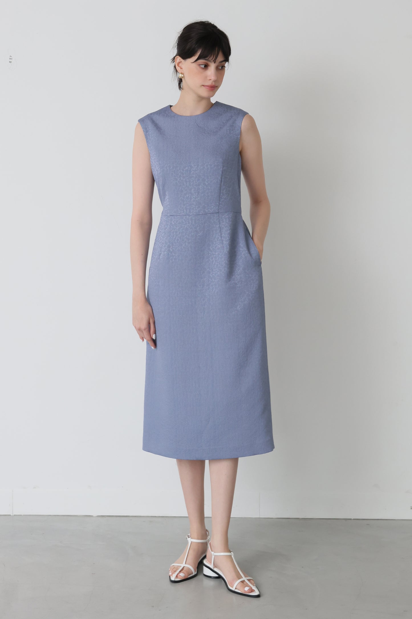 Everywhere jacquard dress (Blue gray)