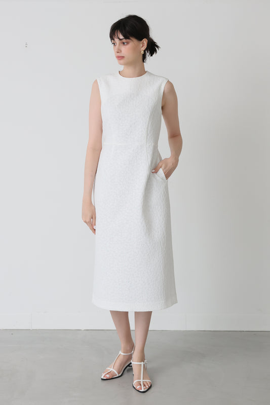 Everywhere jacquard dress (White/Flower)