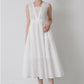 Flower broidery lace dress (White)