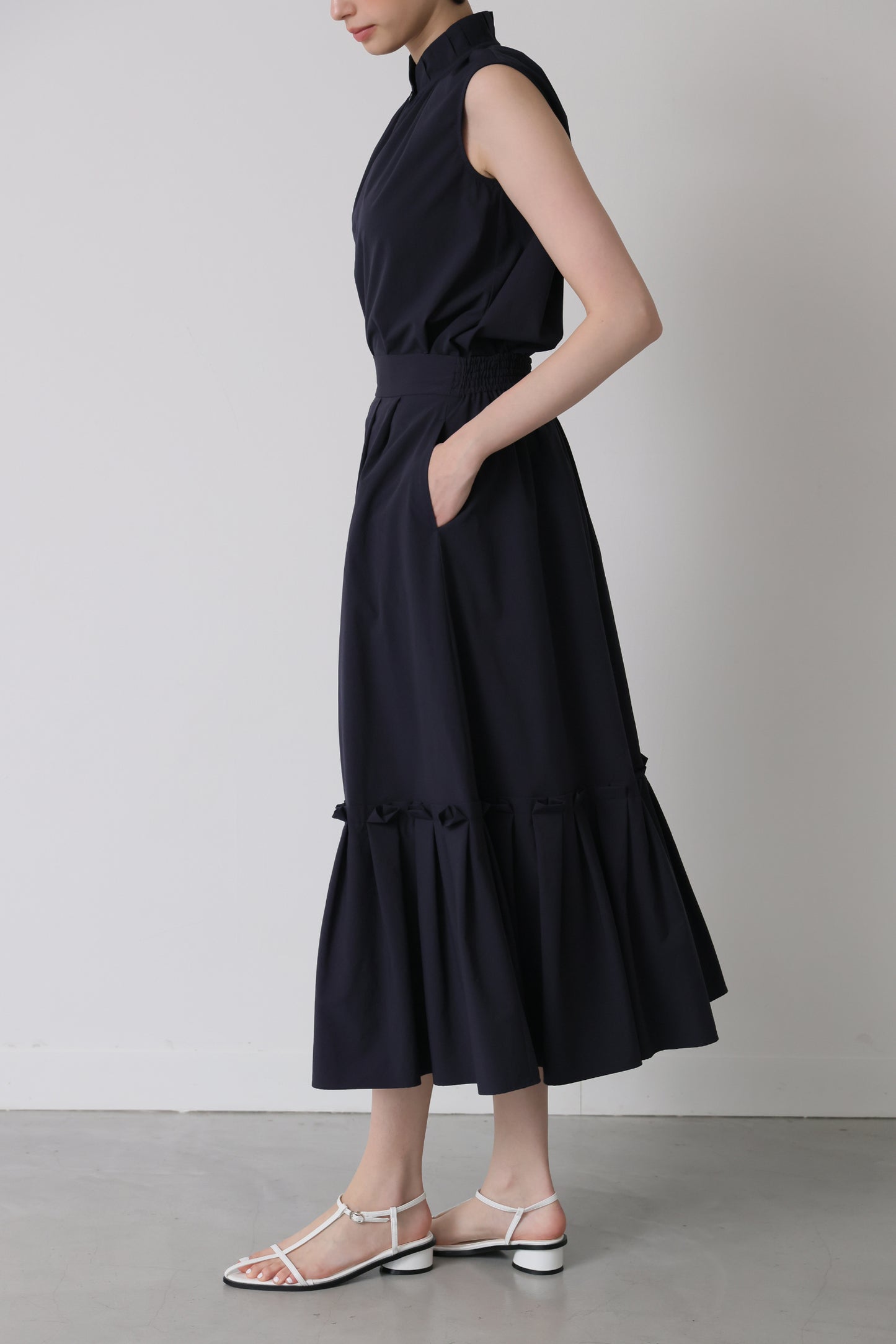 Origami tiered skirt (Navy)