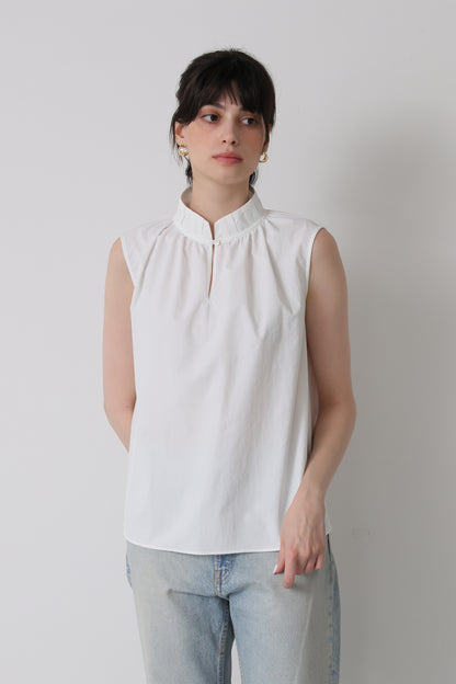 Origami no-sleeve tops (White)