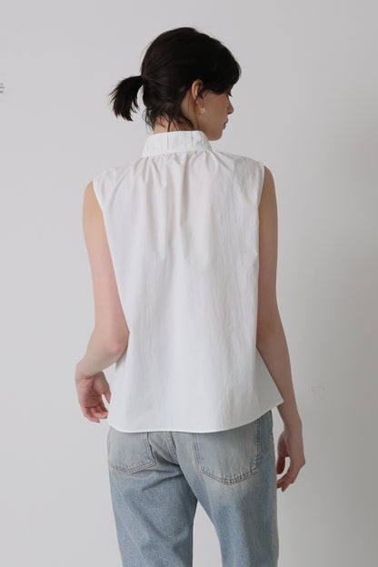 Origami no-sleeve tops (White)