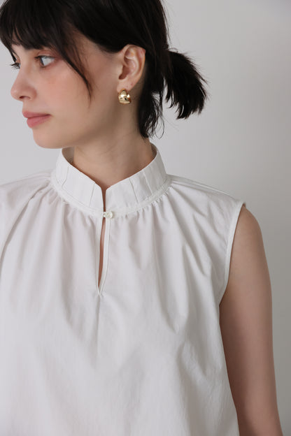 Origami no-sleeve tops (White)