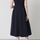 Tears cut-work dress (Navy)