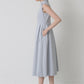 Tears cut-work dress (Blue gray)