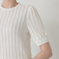 Jane half-sleeve knit tops (White)