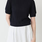 Jane half-sleeve knit tops (Navy)