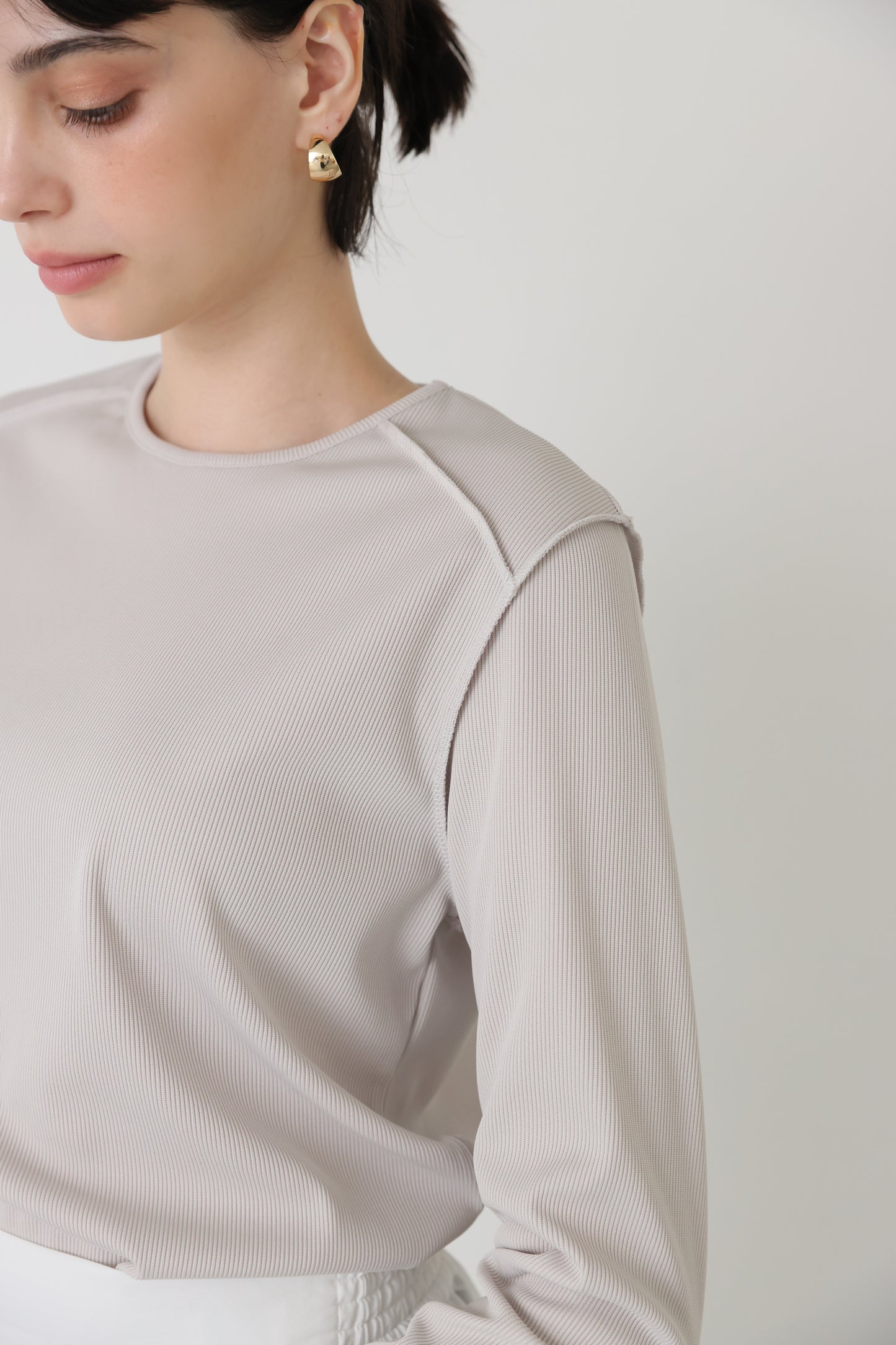 Audire glaze rib tops (Gray beige)