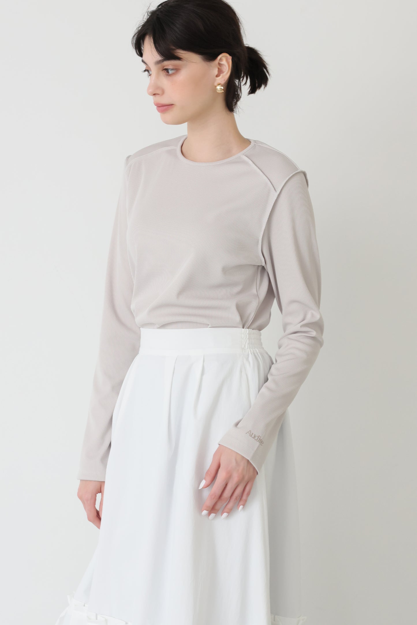 Audire glaze rib tops (Gray beige)