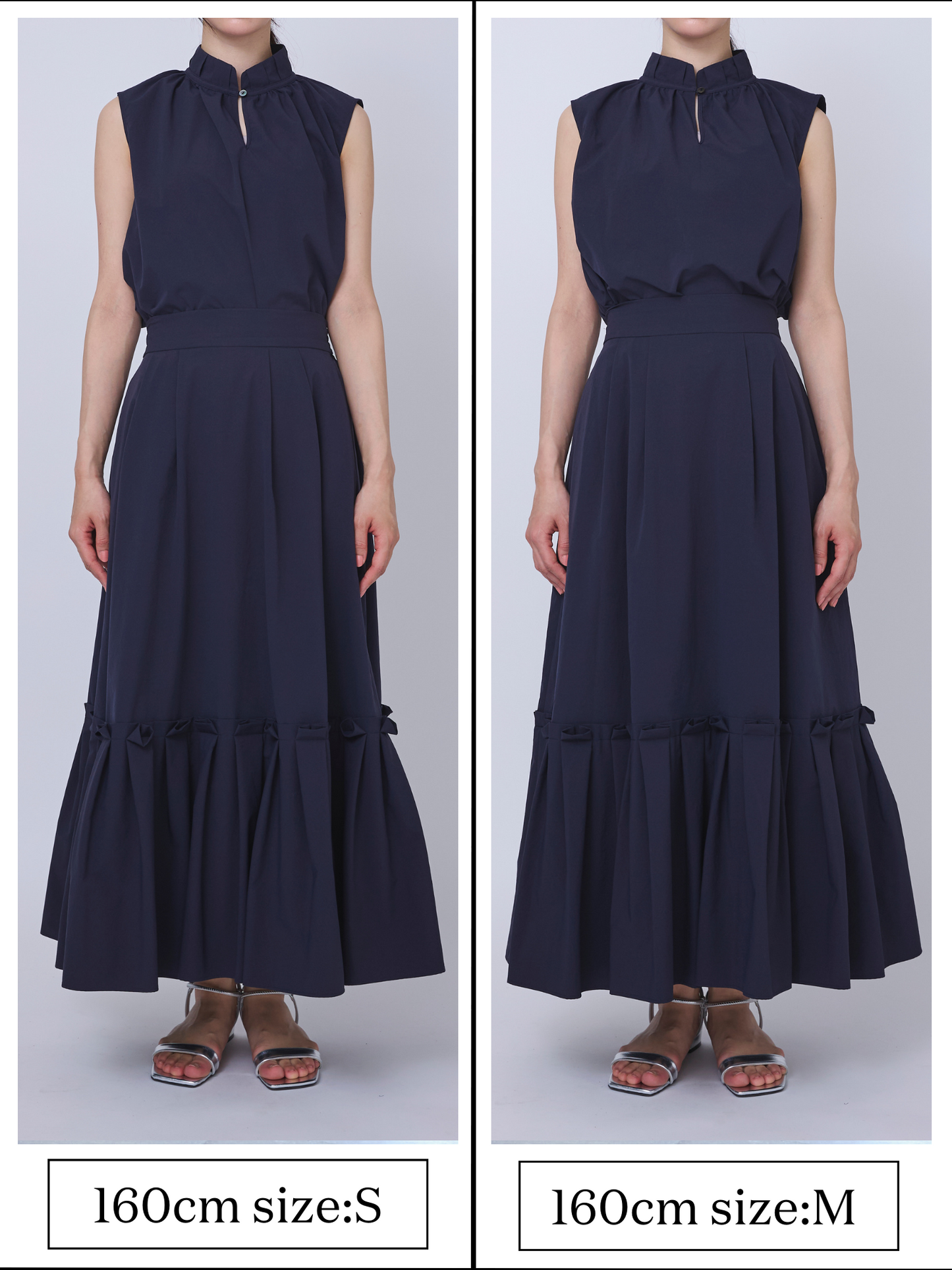 Origami tiered skirt (Navy)