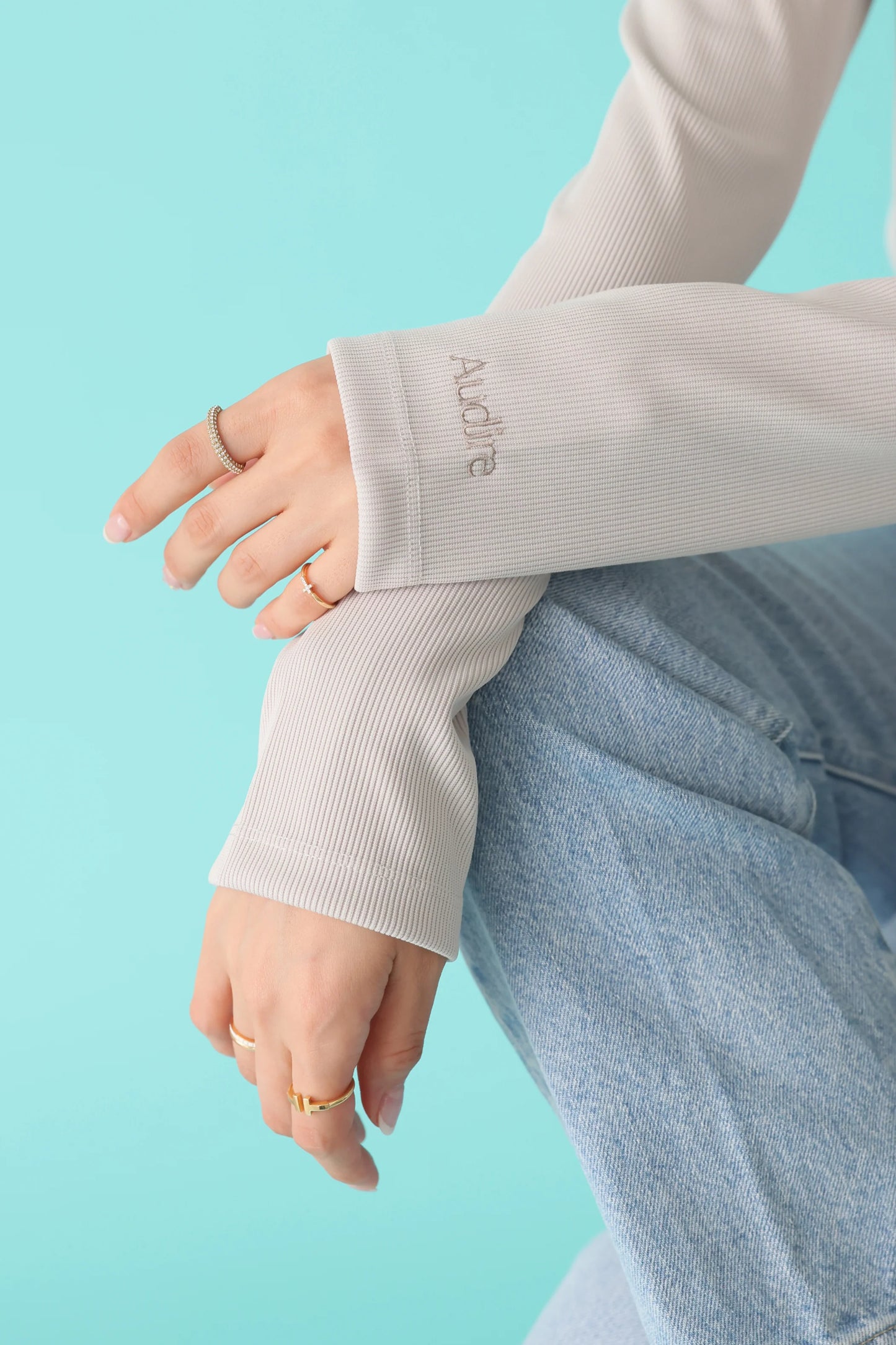 Audire glaze rib tops (Gray beige)