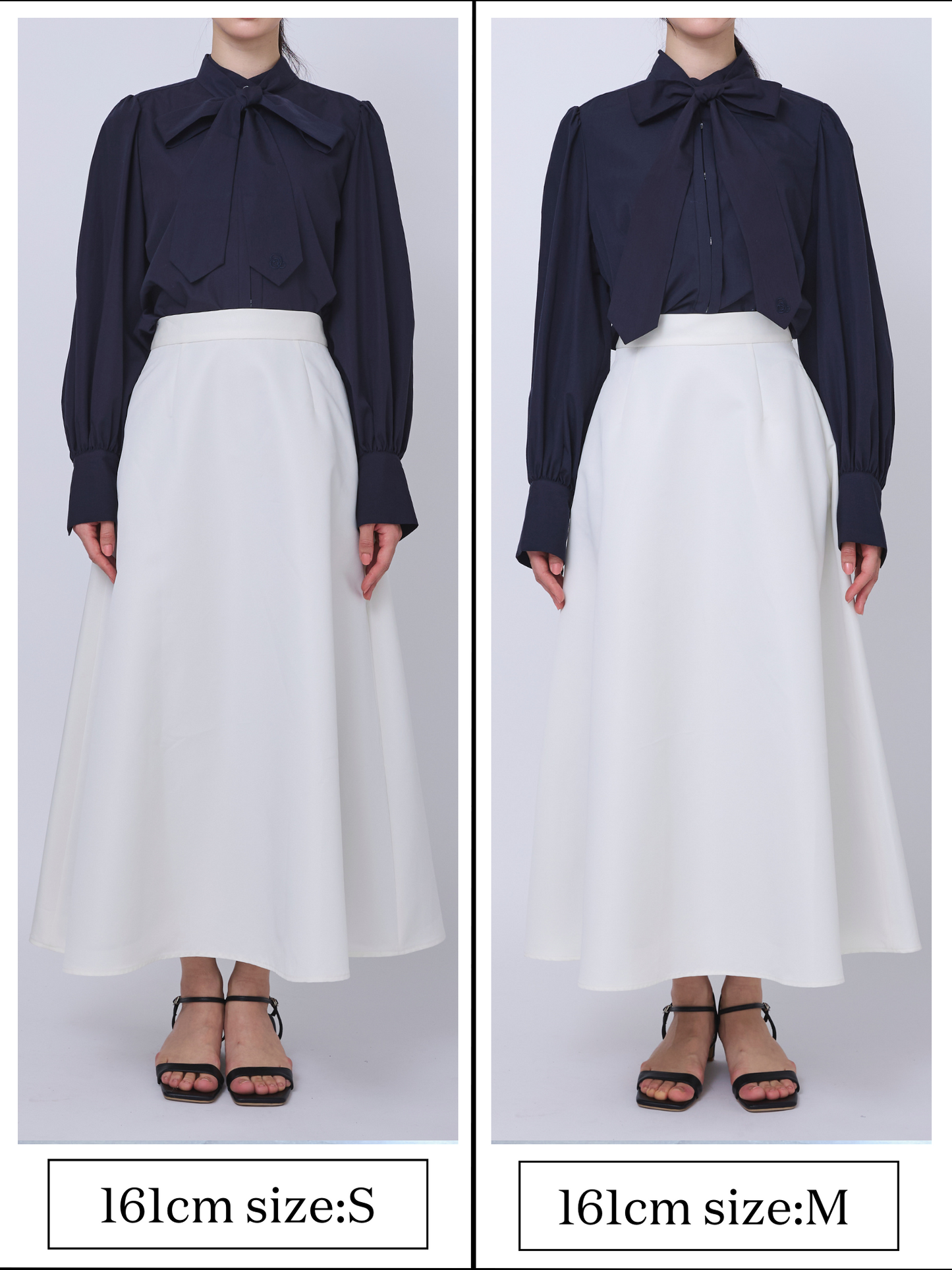 Grosgrain circular skirt(Navy)