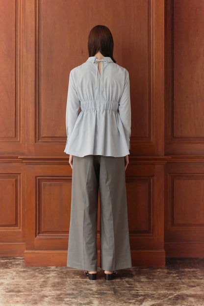 Belted wide pants (Light gray)