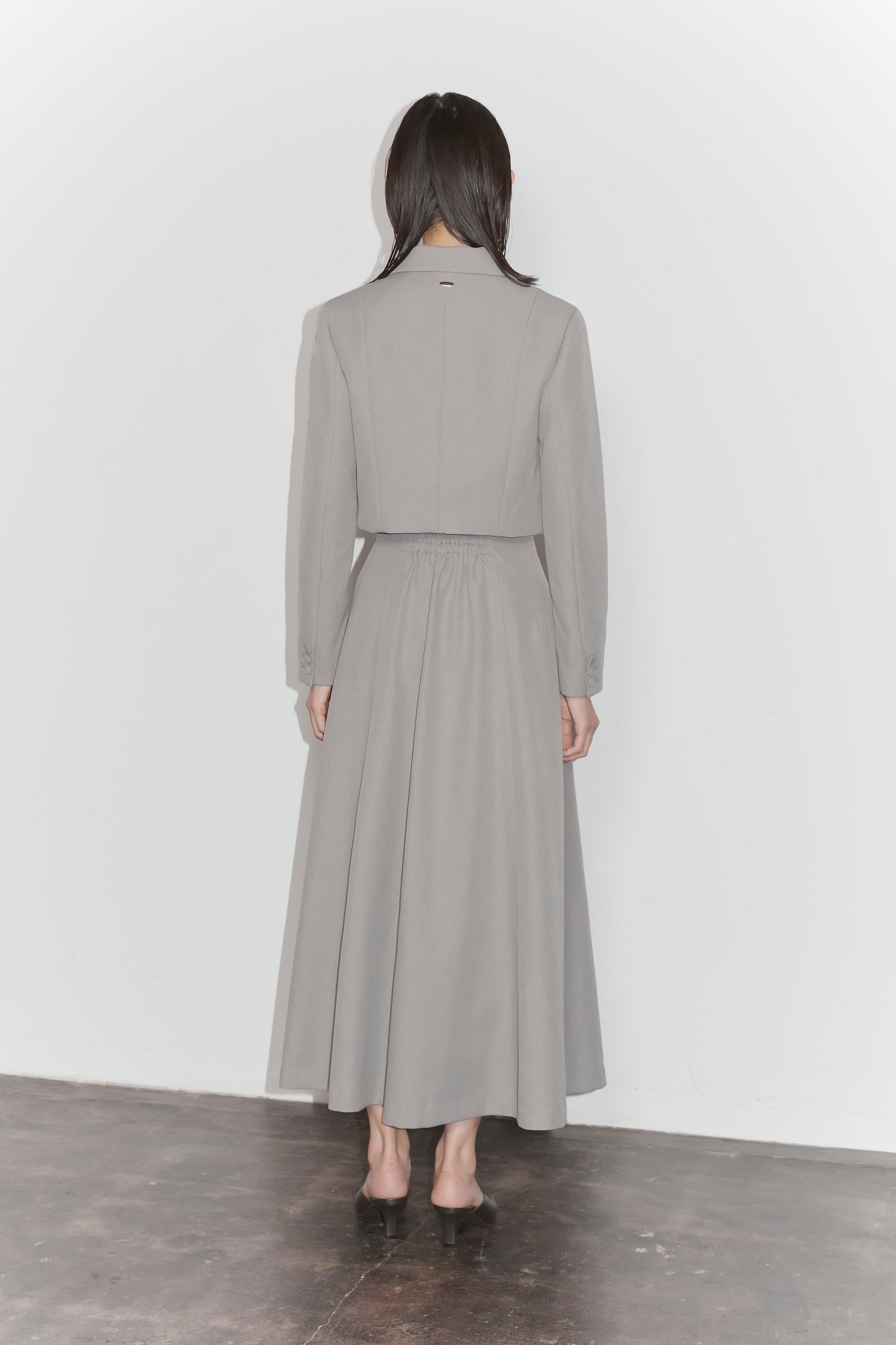 Noble high-waist skirt (Gray)