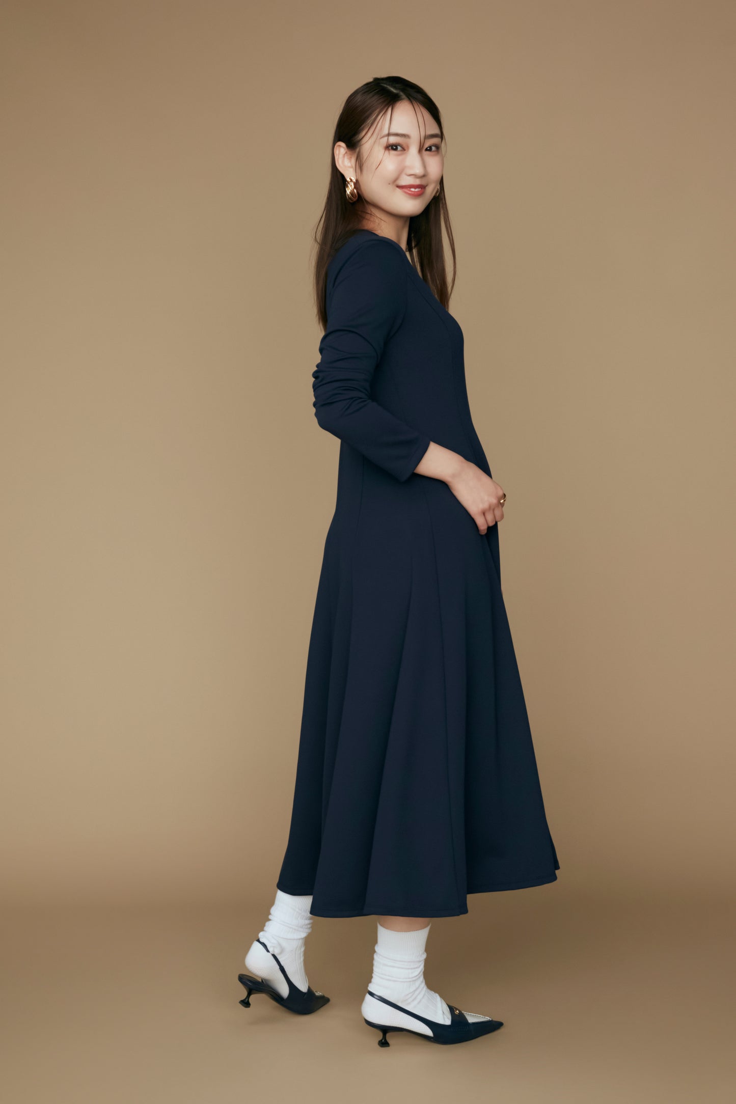 Daily jersey dress (Navy)