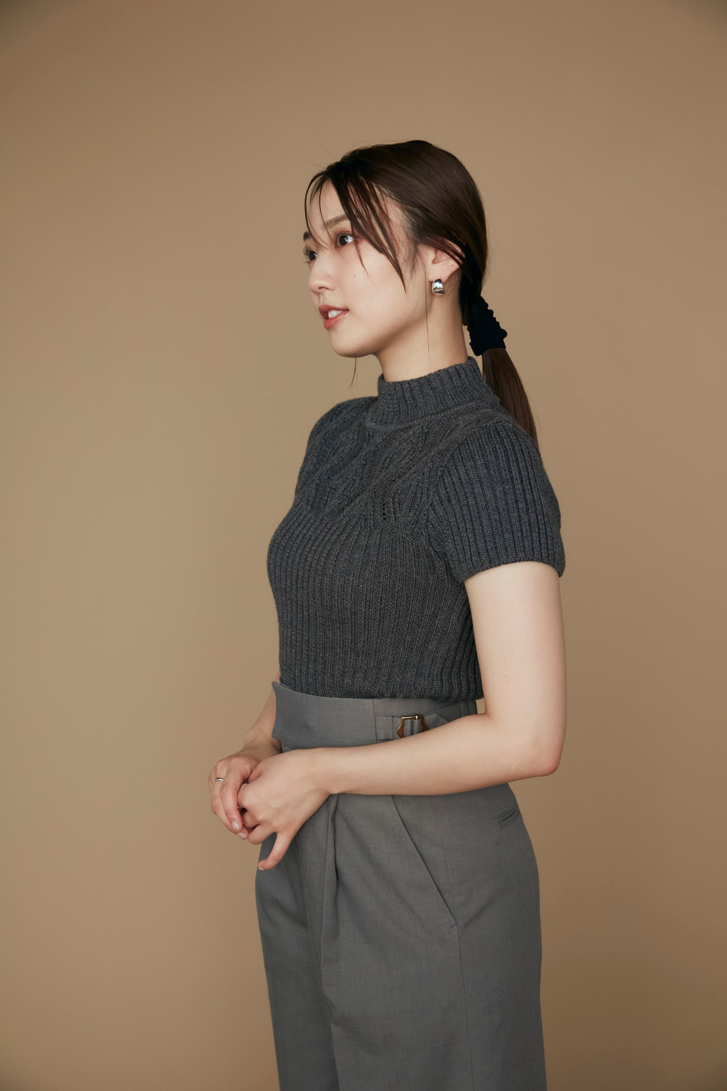 Diamond knit tops (Heather gray)