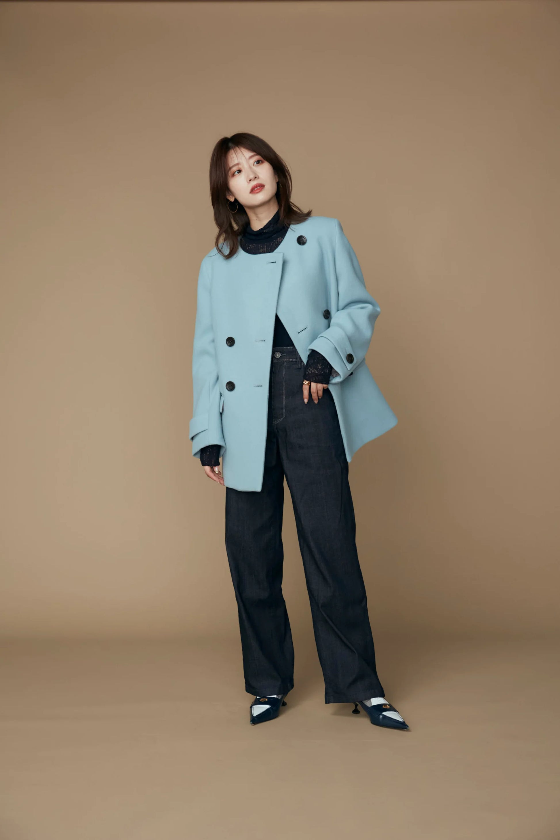 Audire melton coat (Ice blue) Audire melton coat (Ice blue)