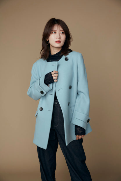 Audire melton coat (Ice blue)