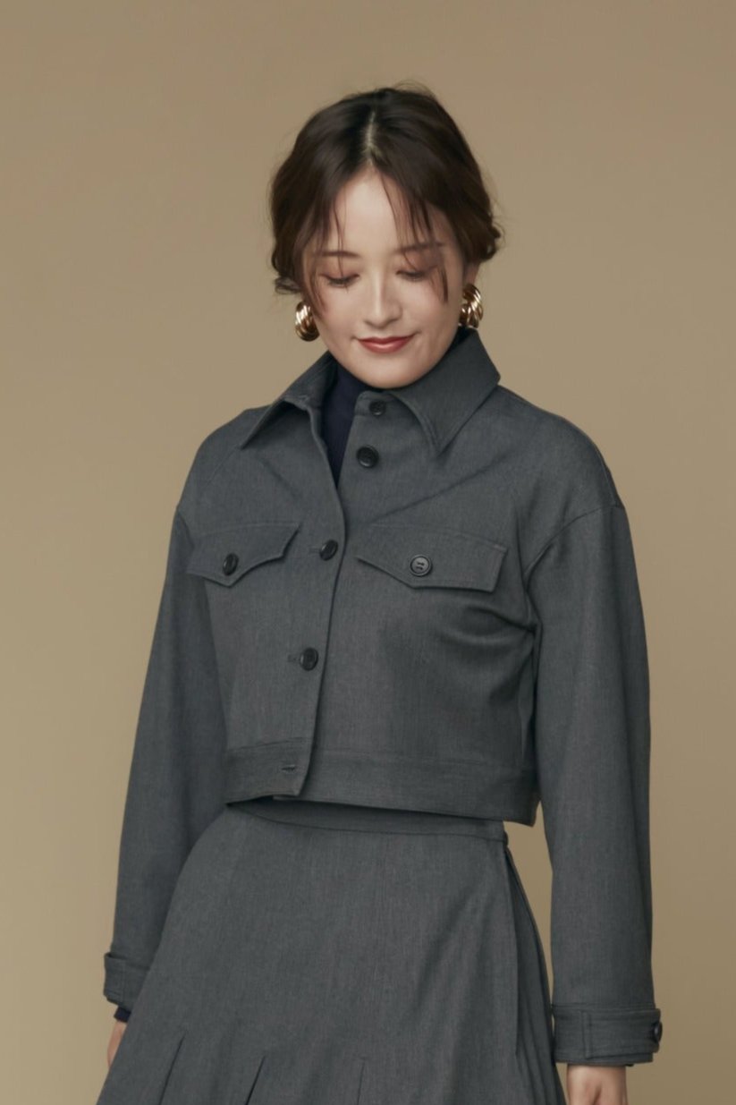 Gentle blouson (Dark gray)