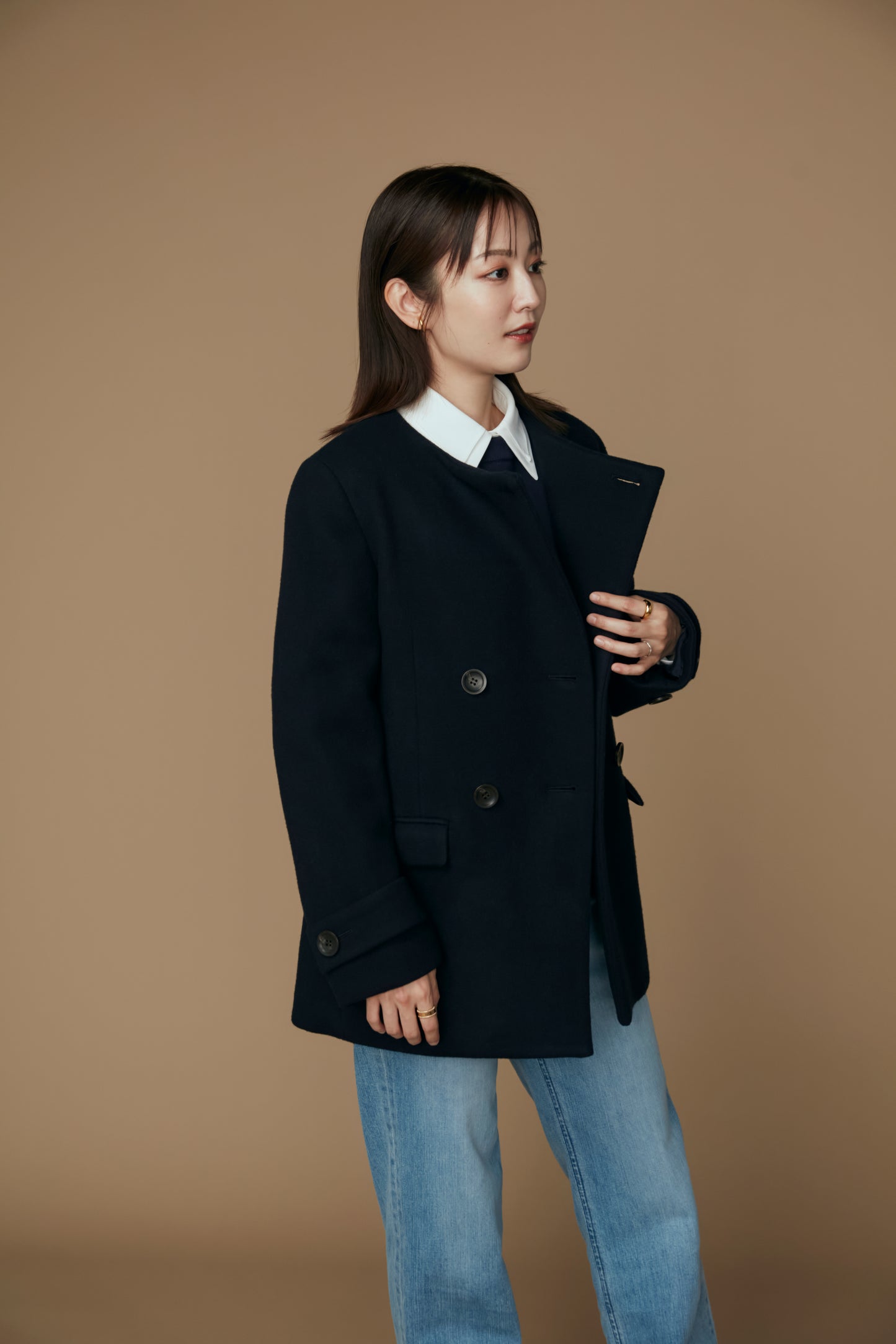 Audire melton coat (Dark navy)