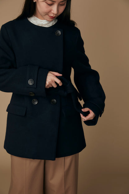 Audire melton coat (Dark navy)