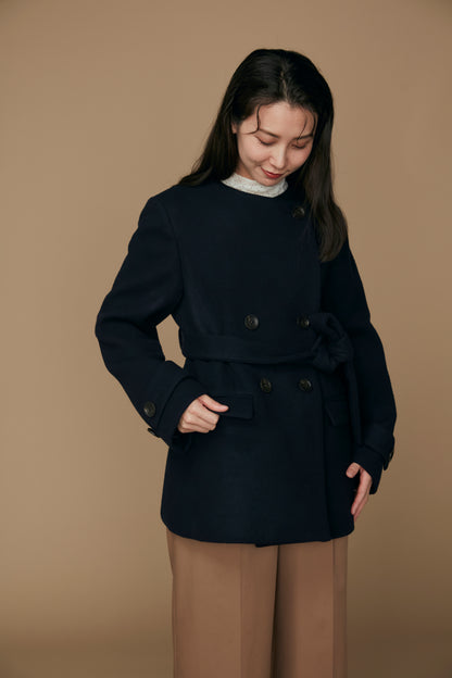 Audire melton coat (Dark navy)