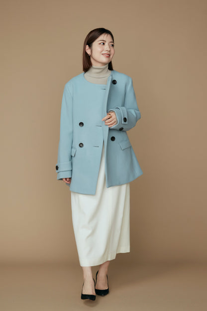 Audire melton coat (Ice blue)