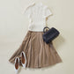 Gentle pleated skirt (Camel)