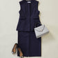 Roomy formal vest (Dark navy)