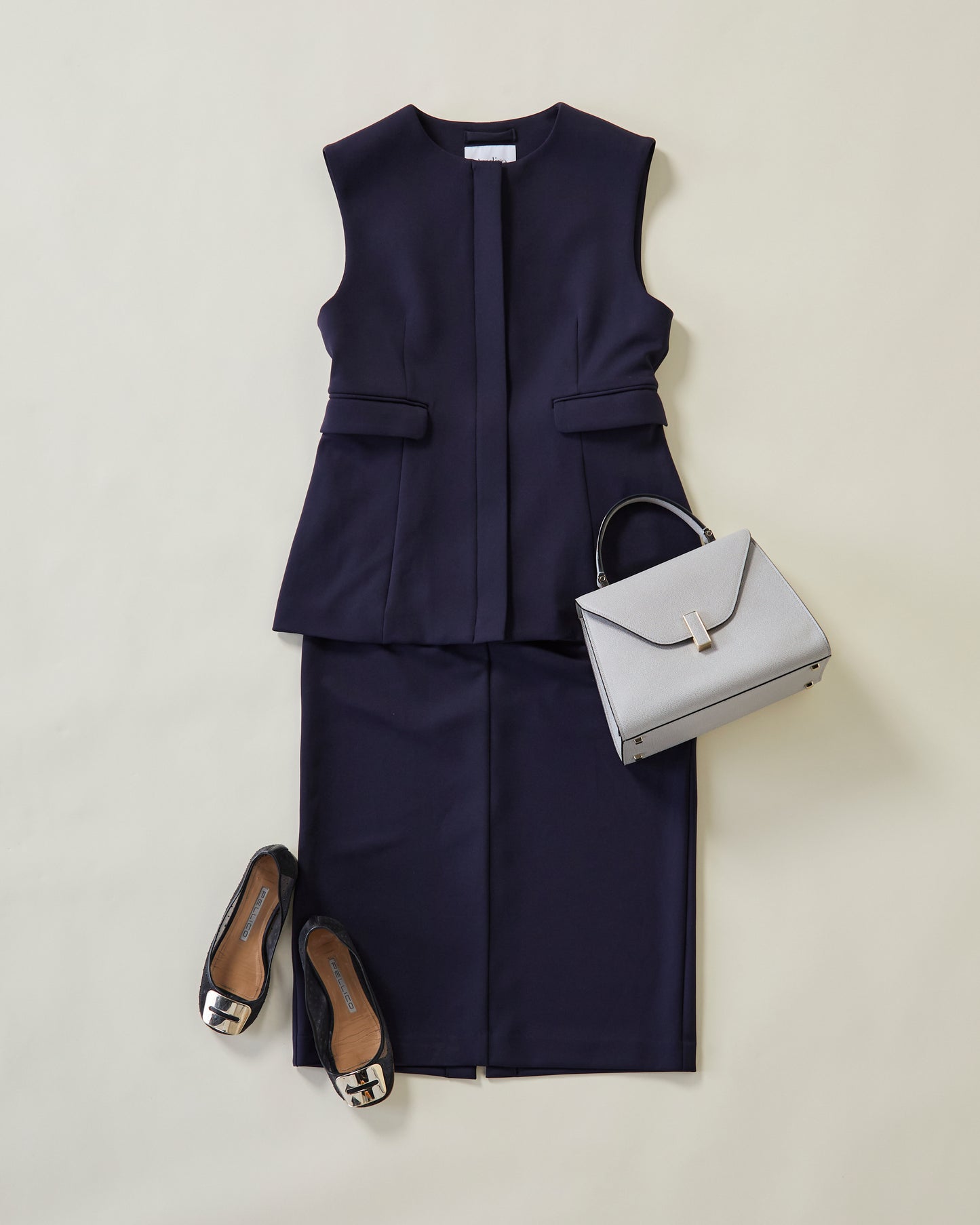 Roomy formal vest (Dark navy)