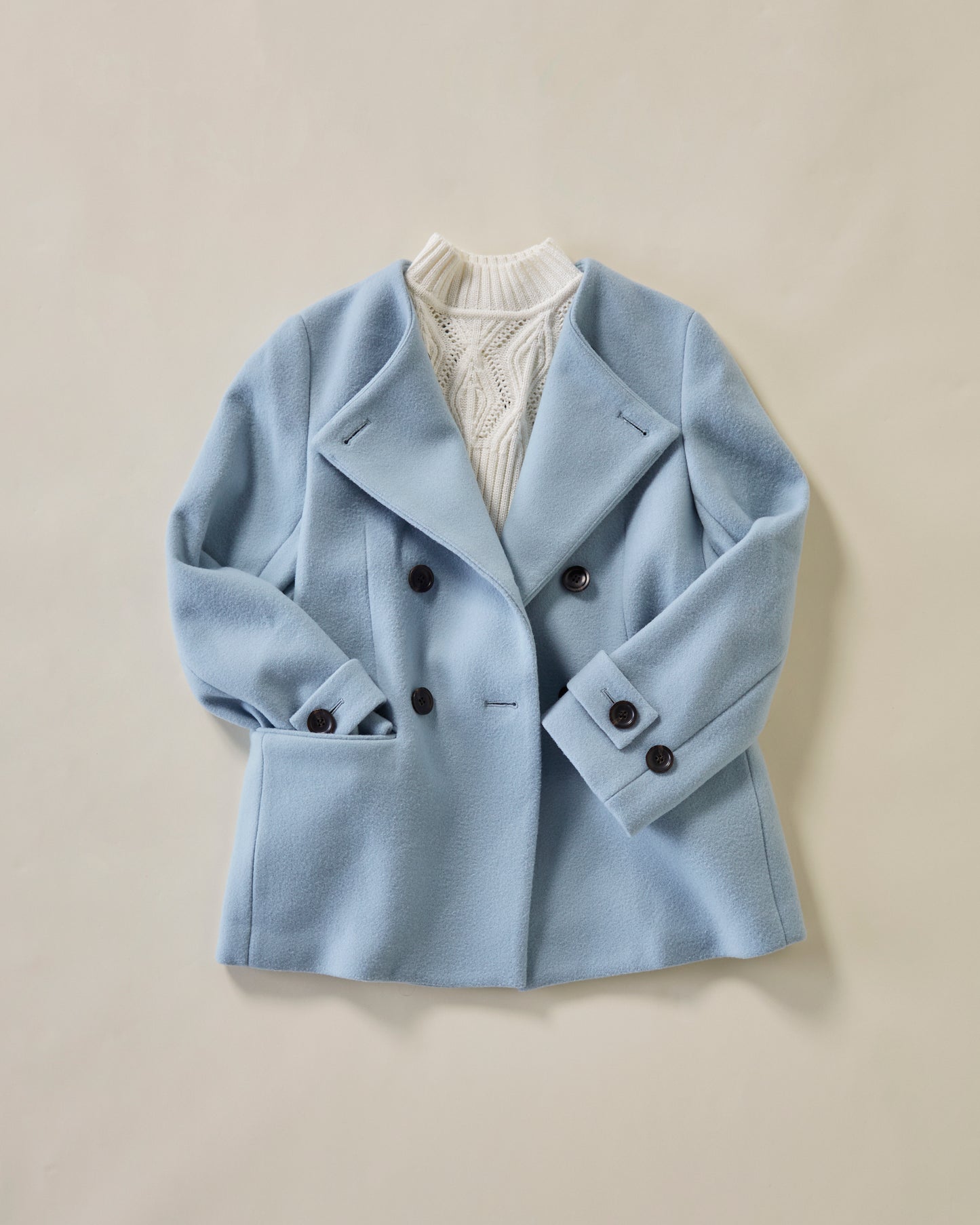 Audire melton coat (Ice blue)