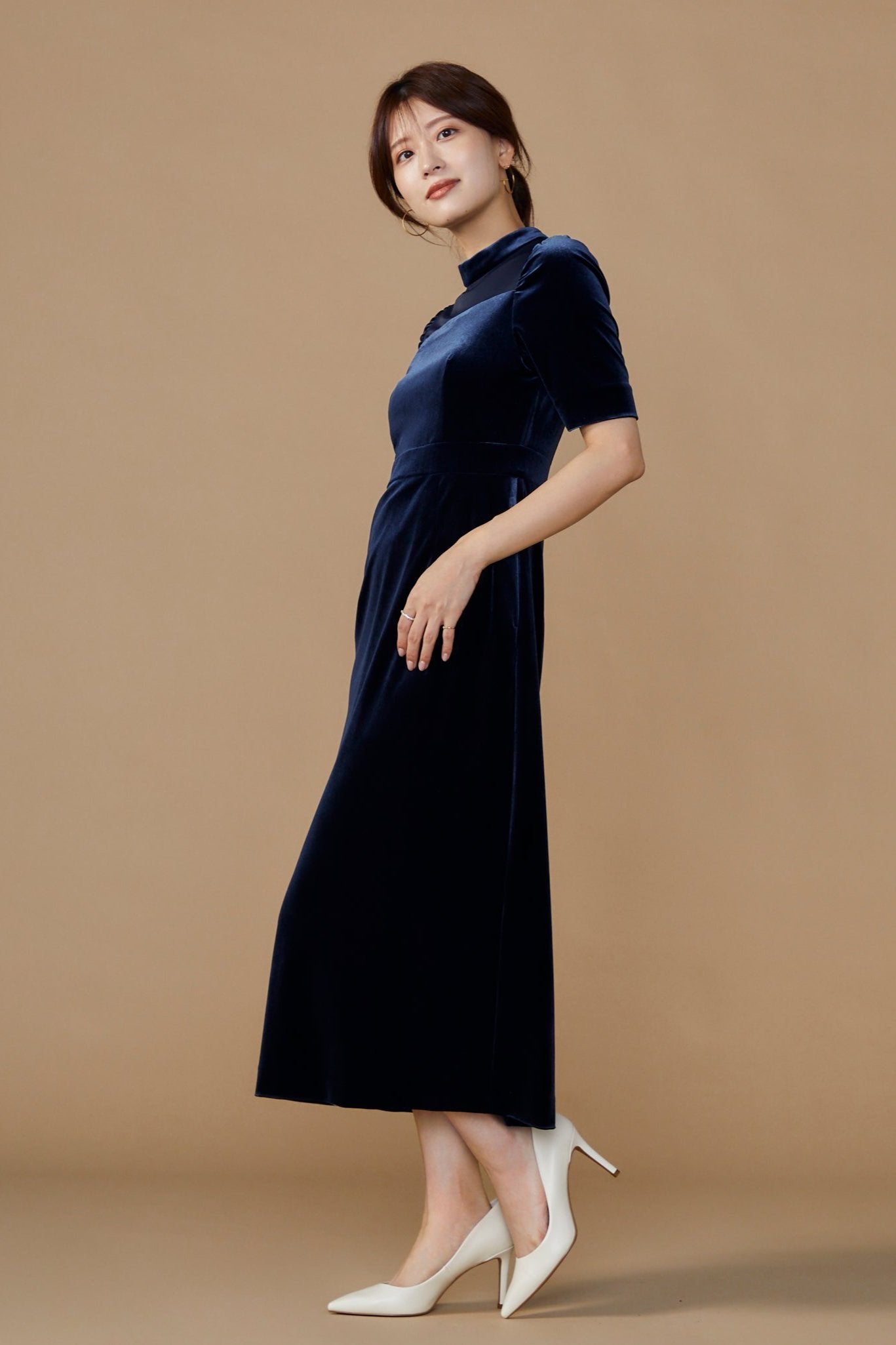 Restaurant velours dress (Navy)