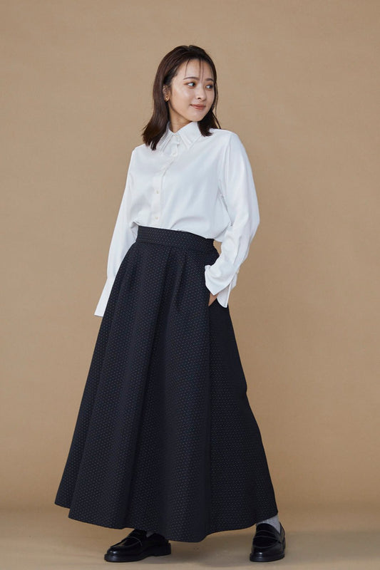 Blooming jacquard skirt (Black/dot)