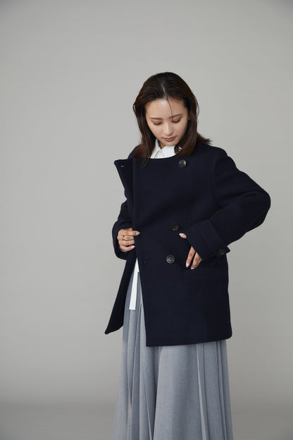 Audire melton coat (Dark navy)