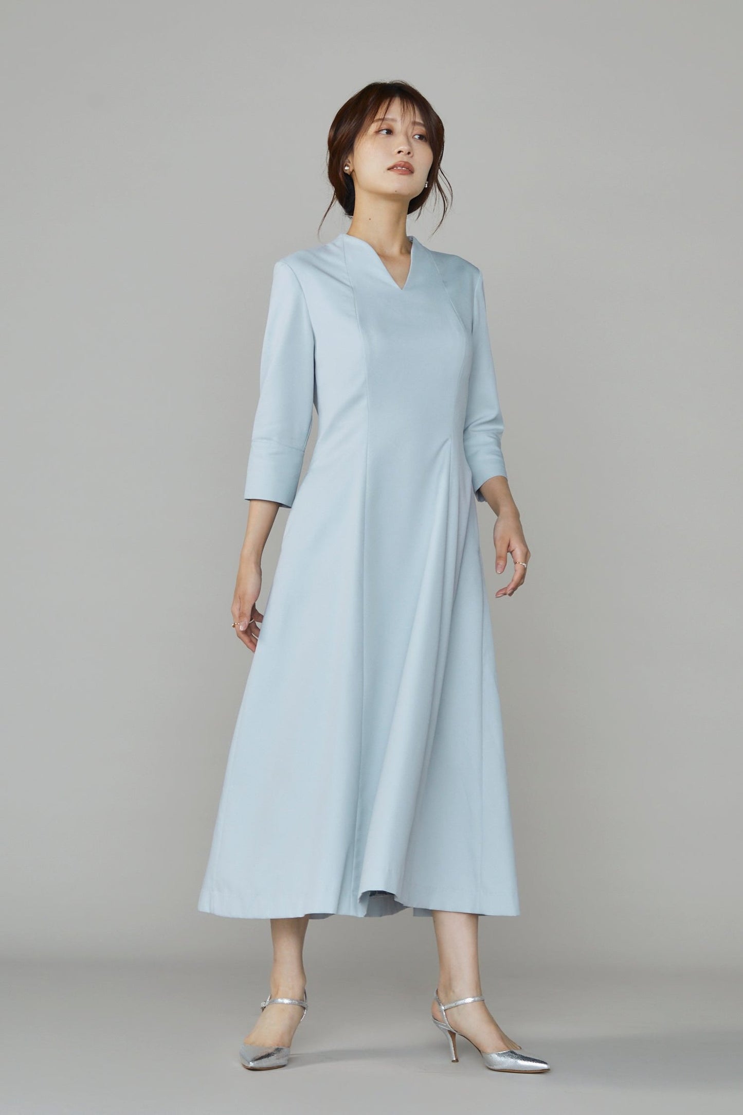 Catherine flare dress (Blue gray)